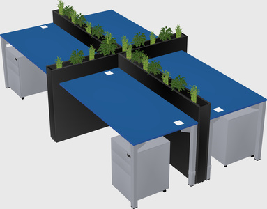 Rectangular shared desk