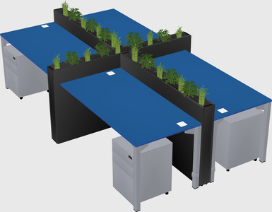 Rectangular shared desk
