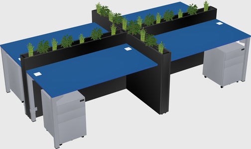 Rectangular shared desk