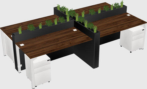 Rectangular shared desk