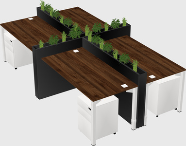 Rectangular shared desk