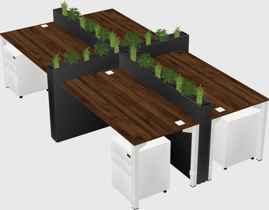 Rectangular shared desk