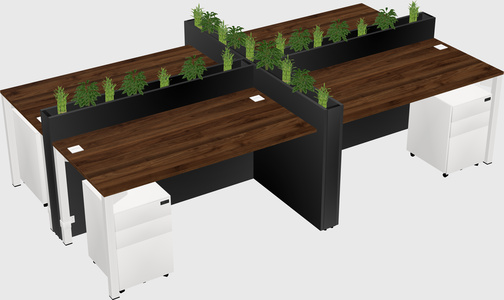 Rectangular shared desk