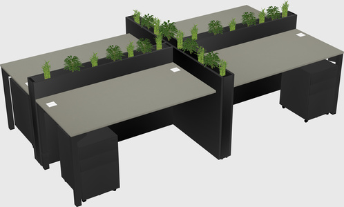 Rectangular shared desk