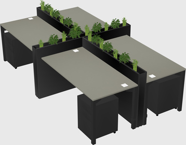 Rectangular shared desk