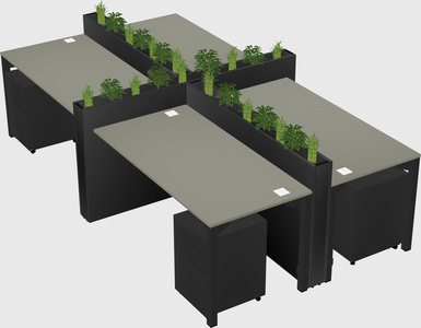 Rectangular shared desk