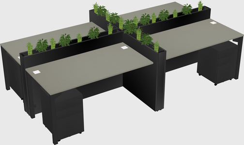 Rectangular shared desk