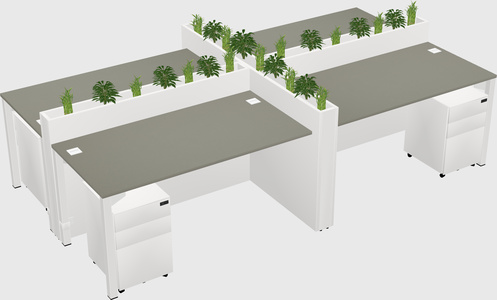 Rectangular shared desk