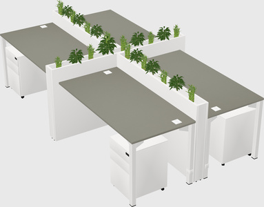 Rectangular shared desk