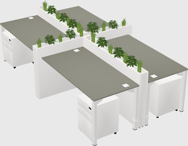 Rectangular shared desk