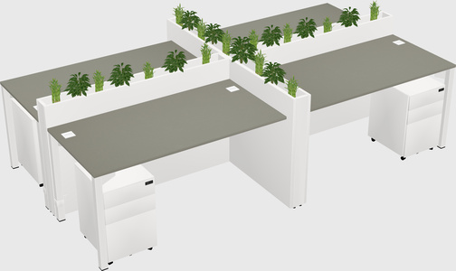 Rectangular shared desk
