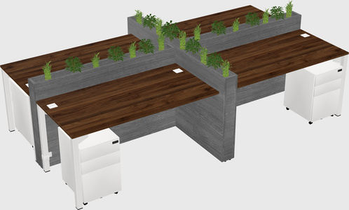 Rectangular shared desk