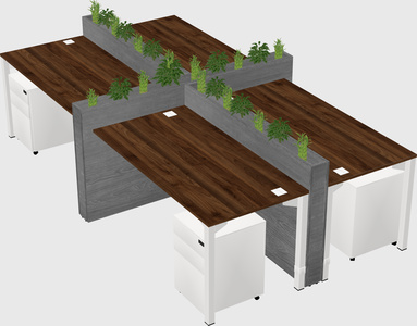 Rectangular shared desk