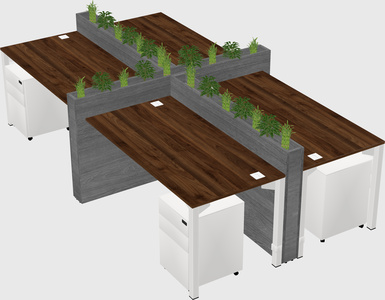 Rectangular shared desk