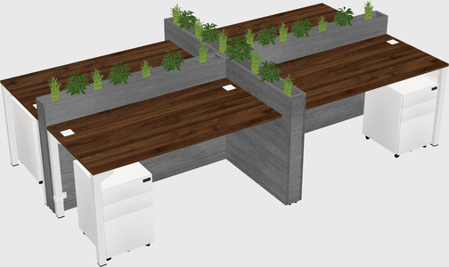 Rectangular shared desk