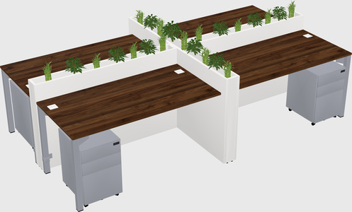 Rectangular shared desk
