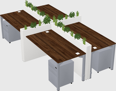Rectangular shared desk