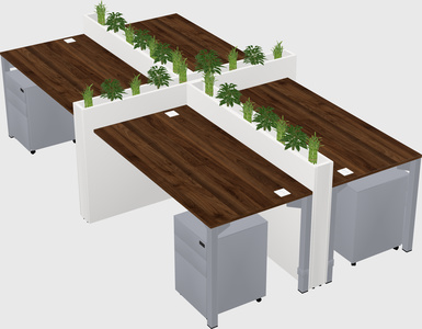 Rectangular shared desk