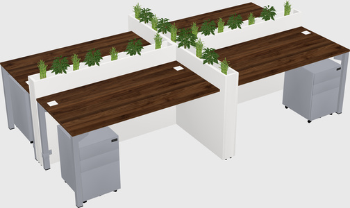 Rectangular shared desk