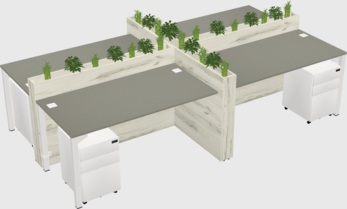 Rectangular shared desk
