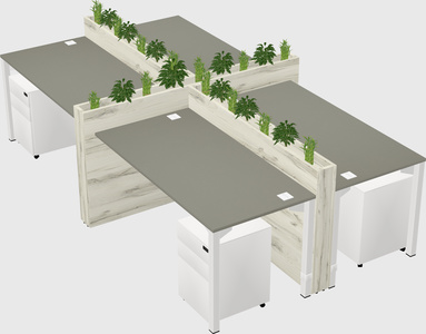 Rectangular shared desk