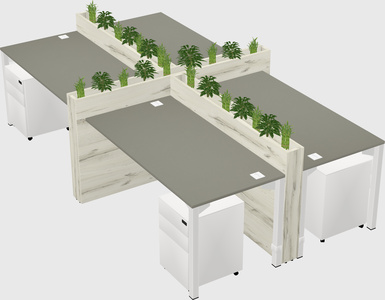 Rectangular shared desk