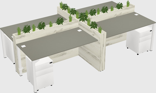 Rectangular shared desk