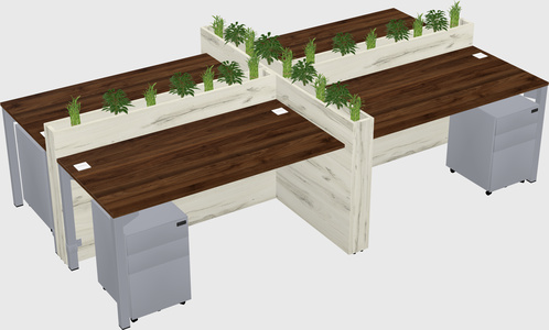Rectangular shared desk