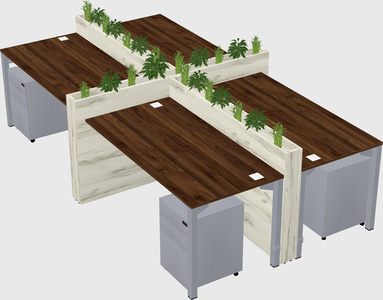 Rectangular shared desk