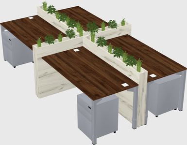 Rectangular shared desk