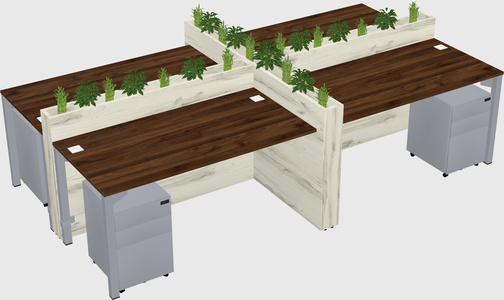 Rectangular shared desk
