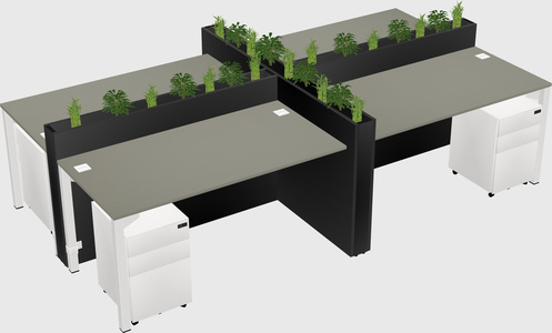Rectangular shared desk