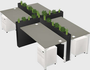 Rectangular shared desk