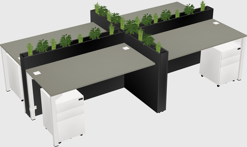 Rectangular shared desk