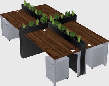 Rectangular shared desk