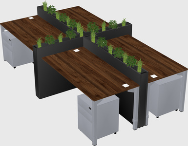 Rectangular shared desk