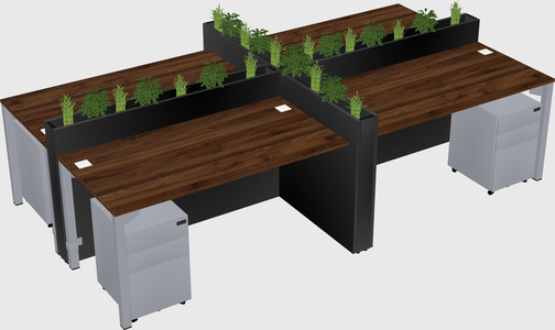 Rectangular shared desk