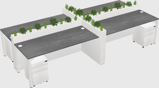 Rectangular shared desk