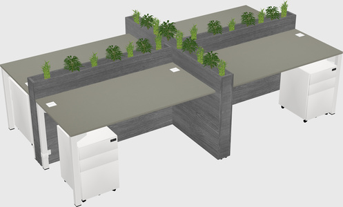Rectangular shared desk