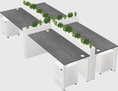 Rectangular shared desk