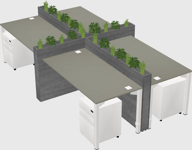 Rectangular shared desk