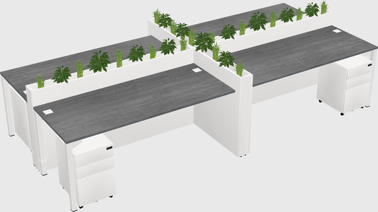 Rectangular shared desk