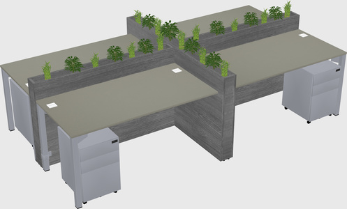 Rectangular shared desk