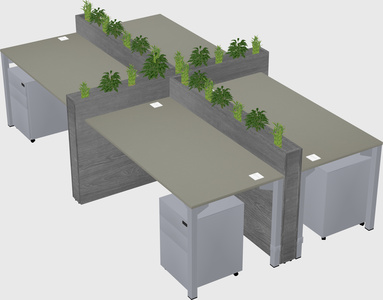 Rectangular shared desk