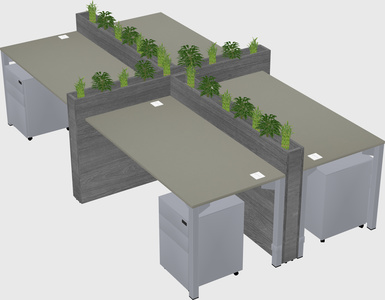 Rectangular shared desk