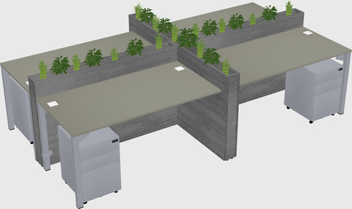 Rectangular shared desk