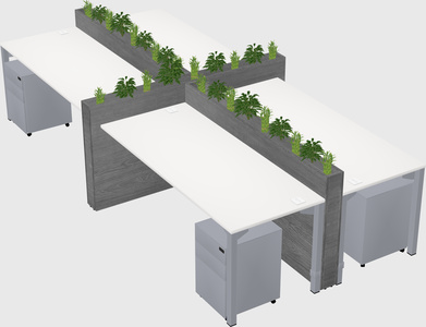 Rectangular shared desk