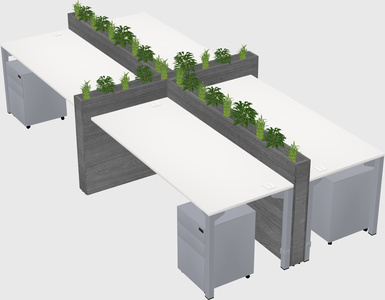 Rectangular shared desk