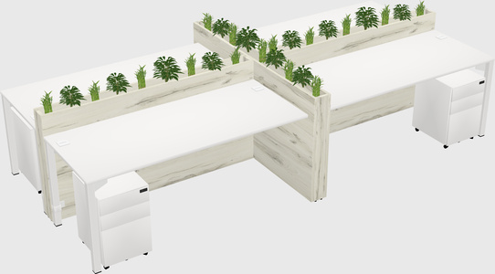 Rectangular shared desk