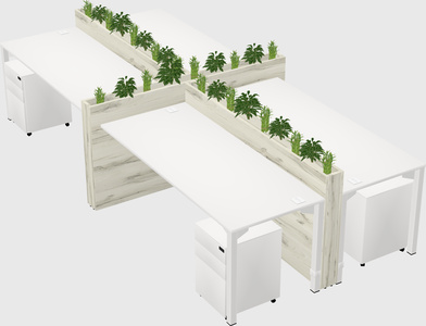Rectangular shared desk